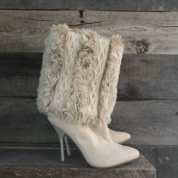 fur stiletto boots
